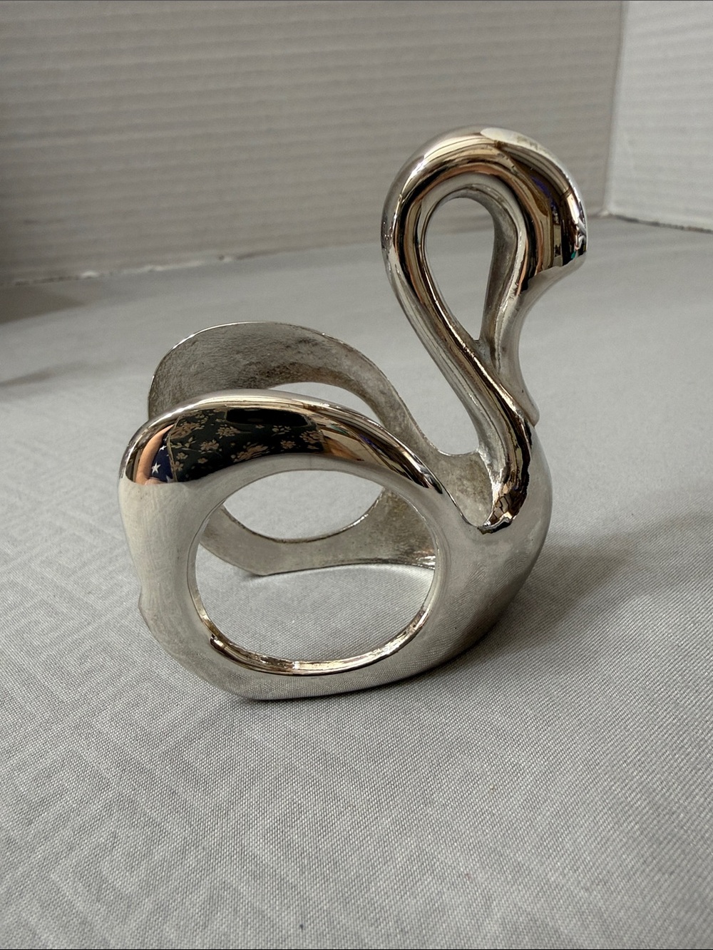 Vintage Wm A Rodgers Silverplate Swan Napkin Holders Set Of 6 Rings